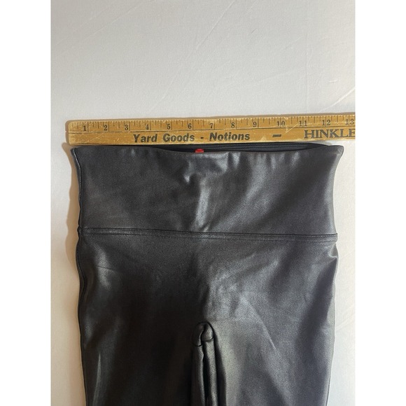 SPANX Leggings Womens Small Black Faux Leather High‎ Waist Stretch Slimming 2437 - Picture 6 of 8